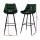 Artiss Bar Stools Set of 4, Velvet Chairs, Green, 76cm Seat Height, Chic Design, Anti-Slip Feet, Easy Assembly