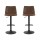 Artiss 2x Vintage Swivel Bar Stools, Brown Faux Leather, Adjustable 60-81cm, 360° Swivel, Black Powder-Coated Base