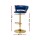 Artiss Vivien Bar Stools: Navy Velvet, Woven Backrest, Adjustable Height, 360° Swivel, Luxurious Design