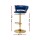 Artiss Vivien 2x Bar Stools - Navy Velvet, Hand-Woven Back, Adjustable Height, 360° Swivel, Steel Base, 150kg Capacity