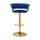 Artiss Vivien 2x Bar Stools - Navy Velvet, Hand-Woven Back, Adjustable Height, 360° Swivel, Steel Base, 150kg Capacity