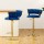 Artiss Vivien 2x Bar Stools - Navy Velvet, Hand-Woven Back, Adjustable Height, 360° Swivel, Steel Base, 150kg Capacity