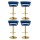 Artiss Vivien 4x Bar Stools - Navy Velvet, Woven Backrest, Adjustable Gas Lift, 360° Swivel, Sturdy Steel Base