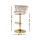 Artiss Vivien 4x Bar Stools Gas Lift Velvet Ivory, Hand-Woven Backrest, Swivel, Adjustable Height, 61-81cm