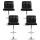 Artiss 4x Black Bar Stools PU Leather, Gas Lift, 360° Swivel, Chrome Base, Chequered Backrest, Adjustable Height