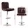 Artiss Set of 4 Bar Stools PU Leather Gas Lift Adjustable Height 360° Swivel Chocolate Brown with Footrest