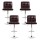 Artiss Set of 4 Bar Stools PU Leather Gas Lift Adjustable Height 360° Swivel Chocolate Brown with Footrest