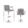 Artiss 4x Noa Bar Stools with Armrest, Grey Faux Linen, Adjustable Gas Lift, 360° Swivel, Chrome Finish, 150kg Capacity