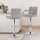 Artiss 4x Noa Bar Stools with Armrest, Grey Faux Linen, Adjustable Gas Lift, 360° Swivel, Chrome Finish, 150kg Capacity