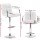 Artiss 4x White Bar Stools PU Leather Gas Lift, Armrest, Swivel, Chrome Base, Adjustable Height, 150kg Capacity