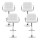 Artiss 4x White Bar Stools PU Leather Gas Lift, Armrest, Swivel, Chrome Base, Adjustable Height, 150kg Capacity
