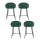 Artiss Set of 4 Green Velvet Bar Stools - Ergonomic Tub Style, Metal Frame, 64cm Seat Height, Anti-Slip Protectors