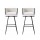 Artiss 2x Vivien Bar Stools - Woven Velvet, Metal, Ivory, 75cm, Ergonomic Design, Cushioned Back, 120kg Capacity