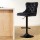 Artiss Velvet Adjustable Bar Stool 63-83.5cm Height, Nailhead Trim, Steel Frame, Padded Seat, Black, Kitchen Counter