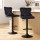 Artiss 2x Velvet Bar Stools Adjustable Height 63-83.5cm, Nailhead Trim, Metal Frame, Padded Seat, Black