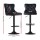 Artiss 4x Velvet Bar Stools Adjustable Height 63-83.5cm, Nailhead Trim, Steel Frame, Black, Kitchen Counter Chairs