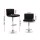Artiss 2x Black Bar Stools - PU Leather, Gas Lift, 360° Swivel, High Backrest, Chrome Finish, Adjustable Height 68-81cm
