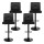 Artiss 4x Bar Stools, Black PU Leather, Adjustable Gas Lift, 360° Swivel, Heavy-Duty Footrest, 92-112cm Height Range