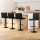 Artiss 4x Bar Stools, Black PU Leather, Adjustable Gas Lift, 360° Swivel, Heavy-Duty Footrest, 92-112cm Height Range
