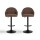 Artiss 2x Brown Swivel Bar Stools - Ergonomic Shell Design with Adjustable Height, PU Leather, Metal Frame