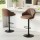 Artiss 2x Brown Swivel Bar Stools - Ergonomic Shell Design with Adjustable Height, PU Leather, Metal Frame
