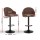 Artiss 4x Bar Stools - Shell Leather, Swivel, Gas Lift, Adjustable Height (87-108cm), Ergonomic Design, Brown