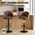 Artiss 4x Bar Stools - Shell Leather, Swivel, Gas Lift, Adjustable Height (87-108cm), Ergonomic Design, Brown