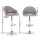 Artiss 4x Grey Shell Leather Bar Stools - Swivel, Adjustable Gas Lift, 120kg Capacity, Easy Assembly, Modern Style