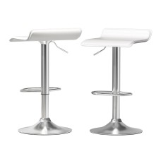 Artiss Wade 2x Bar Stools - White Faux Leather, Adjustable Height, 360° Swivel, Modern Kitchen Island Chairs Artiss Wade 2x Bar Stools - White Faux Leather, Adjustable Height, 360° Swivel, Modern Kitchen Island Chairs