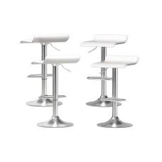 Artiss Wade 4x Bar Stools - White Faux Leather, Adjustable Height, 360° Swivel, Modern Design, Easy Assembly Artiss Wade 4x Bar Stools - White Faux Leather, Adjustable Height, 360° Swivel, Modern Design, Easy Assembly
