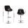 Artiss 2x Black Bar Stools - Leather Padded, Gas Lift, 360° Swivel, Rhombus Backrest, Chrome Finish, Adjustable Height