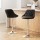 Artiss 2x Black Bar Stools - Leather Padded, Gas Lift, 360° Swivel, Rhombus Backrest, Chrome Finish, Adjustable Height
