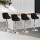 Artiss 4x Elan Bar Stools - Black PU Leather, Rhombus Backrest, 360° Swivel, Gas Lift, Chrome Finish, 66-79
