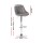 Artiss 2x Bar Stools Grey PU Leather, 360° Swivel, Gas Lift Adjustable, Chrome Finish, Foam Padded, Rhombus Backrest
