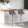 Artiss 2x Bar Stools Grey PU Leather, 360° Swivel, Gas Lift Adjustable, Chrome Finish, Foam Padded, Rhombus Backrest
