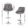 Artiss Set of 4 Bar Stools Grey PU Leather, Adjustable Gas Lift, Padded Seat, Chrome Base, 66–79cm, 150kg