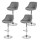 Artiss Set of 4 Bar Stools Grey PU Leather, Adjustable Gas Lift, Padded Seat, Chrome Base, 66–79cm, 150kg