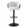 Artiss Adjustable Velvet Bar Stool - Single Kitchen Chair, Ergonomic Woven Design, Ivory, 82-102cm, 120kg Capacity