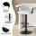 Artiss Adjustable Velvet Bar Stool - Single Kitchen Chair, Ergonomic Woven Design, Ivory, 82-102cm, 120kg Capacity