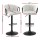 Artiss Set of 2 Adjustable Velvet Bar Stools, Ergonomic Woven Design, 82-102cm Height, Ivory, Durable Metal Frame