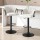 Artiss Set of 2 Adjustable Velvet Bar Stools, Ergonomic Woven Design, 82-102cm Height, Ivory, Durable Metal Frame