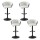 Artiss Set of 4 Adjustable Velvet Bar Stools, Ergonomic Woven Design, Gaslift, Metal Armrests, Ivory, 82-102cm Height