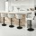 Artiss Set of 4 Adjustable Velvet Bar Stools, Ergonomic Woven Design, Gaslift, Metal Armrests, Ivory, 82-102cm Height