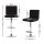 Artiss 4x Bar Stools Black Leather, Adjustable 66-79cm, Swivel, High Back, Foam Padded, Chrome, Scratch-Free Base