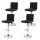 Artiss 4x Bar Stools Black Leather, Adjustable 66-79cm, Swivel, High Back, Foam Padded, Chrome, Scratch-Free Base