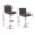 Artiss 2x Arne Bar Stools - Grey PU Leather, Gas Lift, 360° Swivel, High Backrest, Chrome Finish, 66-79cm Adjustable