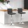 Artiss 2x Arne Bar Stools - Grey PU Leather, Gas Lift, 360° Swivel, High Backrest, Chrome Finish, 66-79cm Adjustable