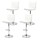 Artiss Set of 4 White Bar Stools, PU Leather, Adjustable Gas Lift, 360° Swivel, High Backrest, Chrome Finish, 66-79cm