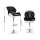 Artiss 2x Black & White Bar Stools - Adjustable Height, PU Leather, 360° Swivel, Thick Padded Seat, Chrome Finish