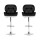Artiss 2x Black & White Bar Stools - Adjustable Height, PU Leather, 360° Swivel, Thick Padded Seat, Chrome Finish
